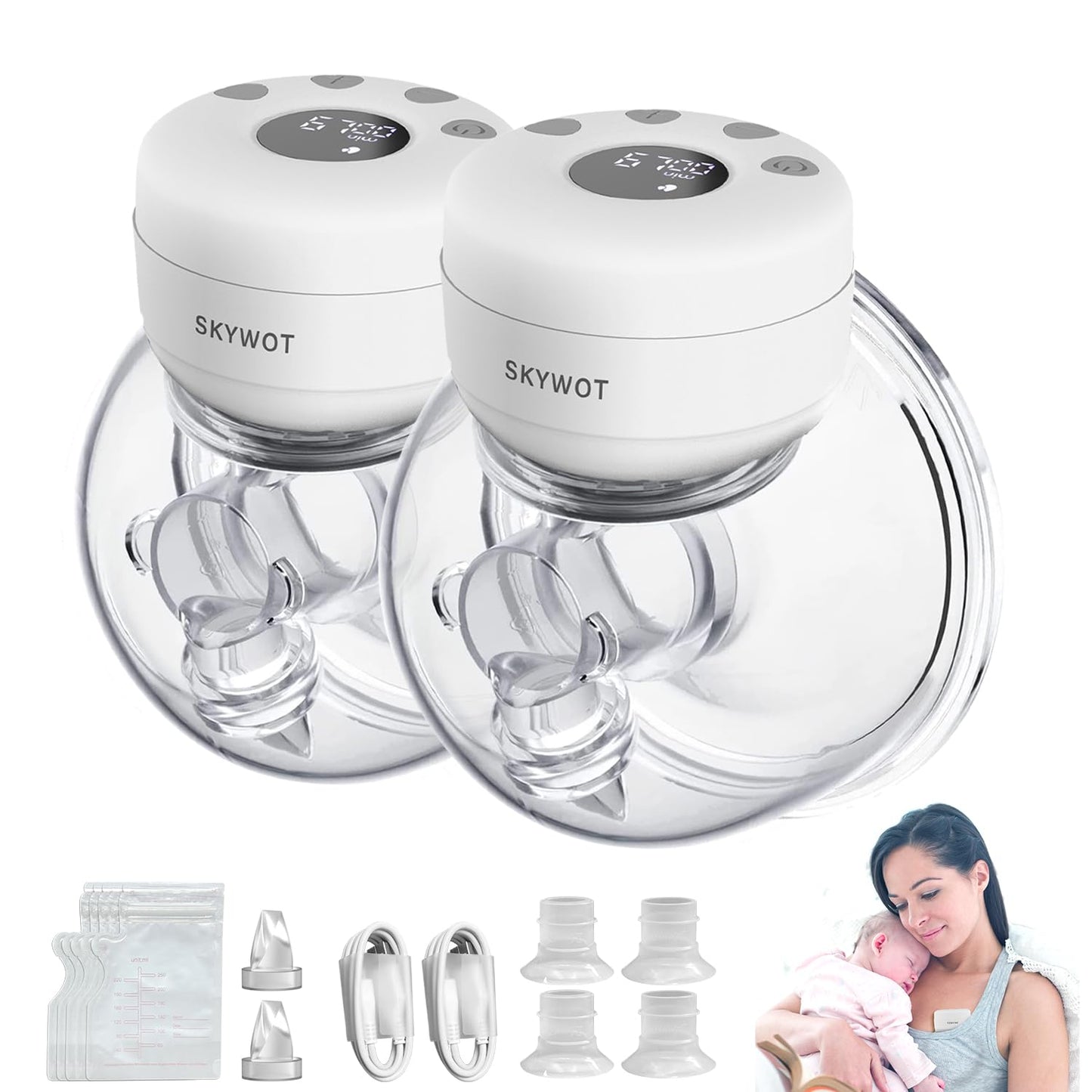 skywot Breast Pump for Working Moms hands free