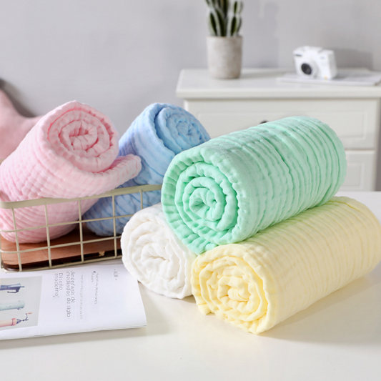 6-Layer Muslin Baby Blanket and Soft Bath Towel