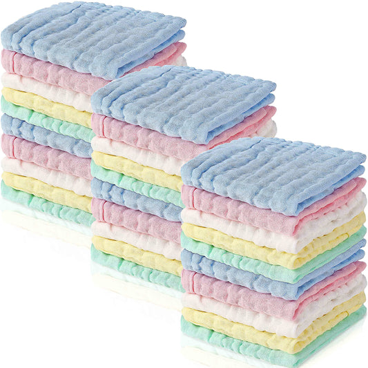 Chumia 30 Pcs Baby Muslin Wash Cloths